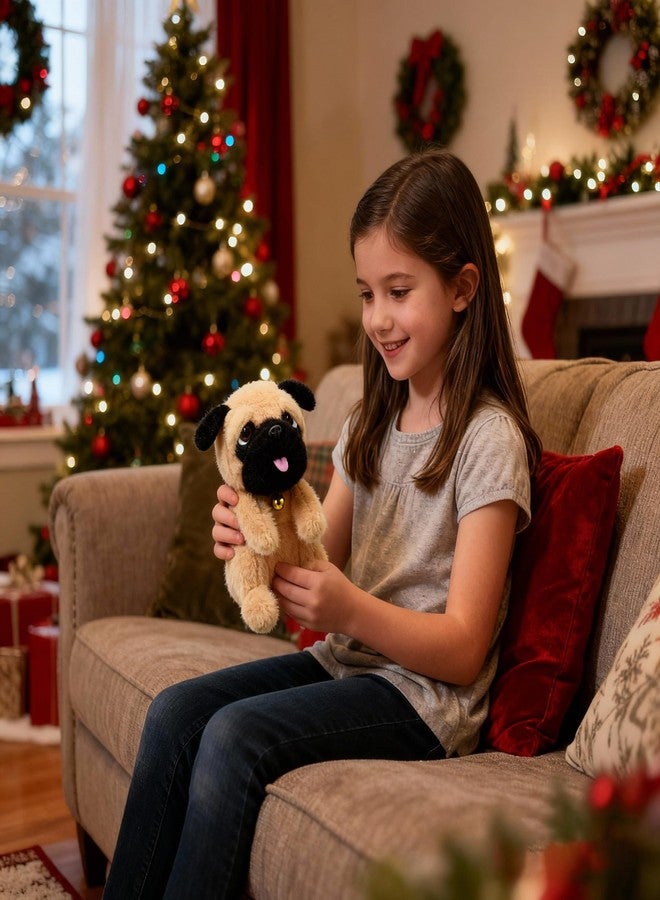 YONLIT Adorable Pug Stuffed Animal Ultra Soft and Squishy Little Puppy Dog Plushies with Tiny Pink Tongue Peeking Out Lovely Gifts for Kids Birthday or Dog Lovers 9 Inches (Pug) - Image 5
